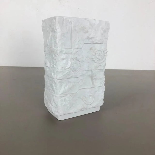 Op Art Biscuit Porcelain Vase Made from AK Kaiser, Germany, 1970s For Sale - Image 11 of 14