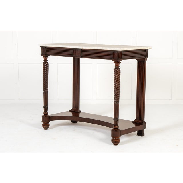 Wood Italian Mahogany Console Tables, 19th Century, Set of 2 For Sale - Image 7 of 9