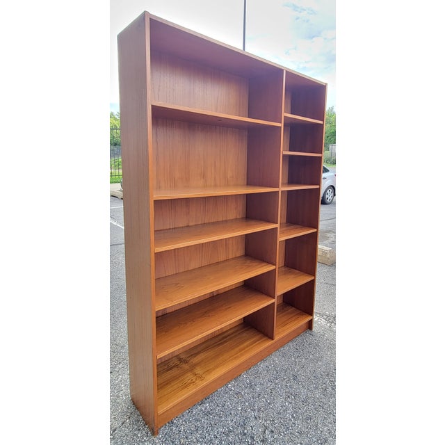1970s Domino Møbler Double-Bay 6-Shelf Teak Bookcase For Sale - Image 11 of 15