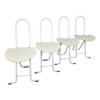 Dafne Folding Chairs by Gastone Rinaldi for Thema, Italy, 1970s, Set of 4 For Sale