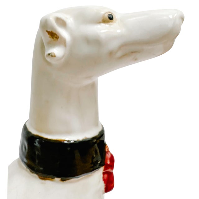 Mid-Century European Pottery Whippet Figurines - A Pair For Sale - Image 10 of 12