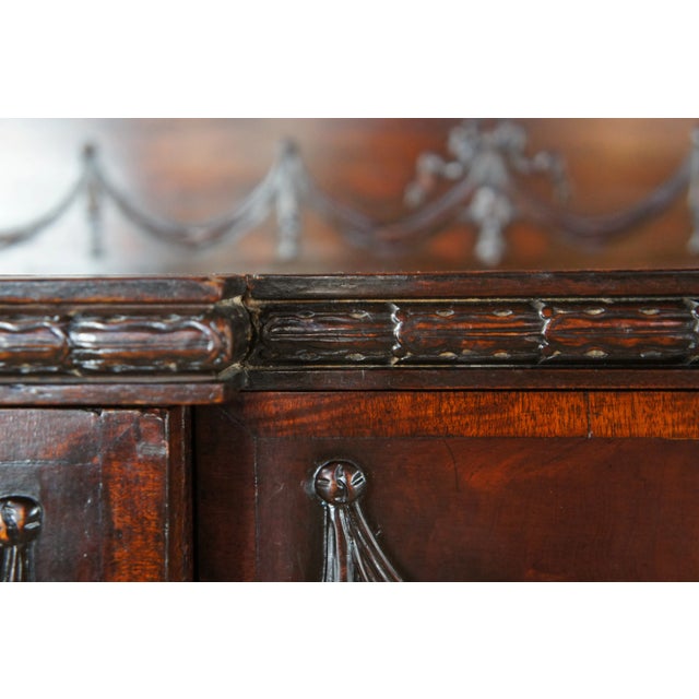 19th Century Antique English Georgian Style Neoclassical Mahogany Sideboard Buffet For Sale - Image 9 of 12