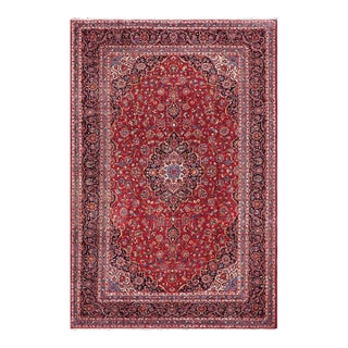 Shabby Chic Persian Red/Blue Wool Rug - 8'0'' X 11'11'' For Sale