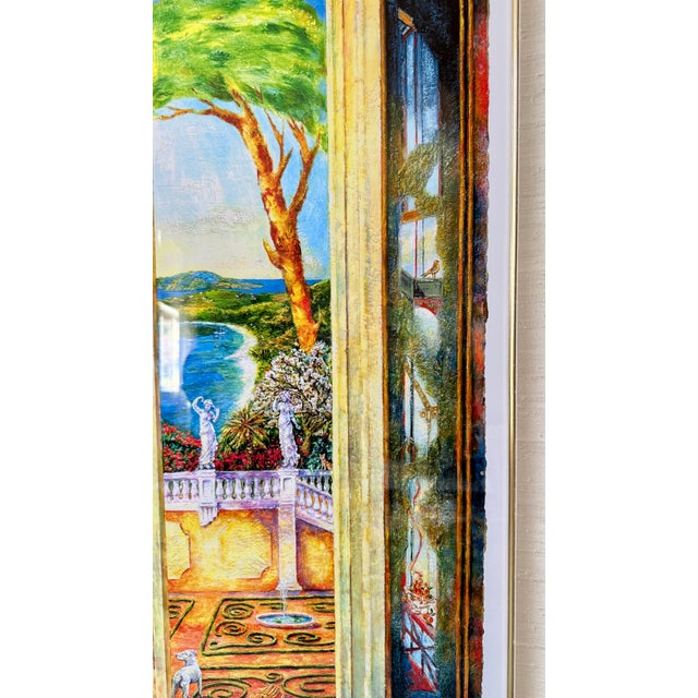 Jonna White Original Signed “Above Magens Bay” in Monumental Custom Gold Frame For Sale - Image 10 of 16