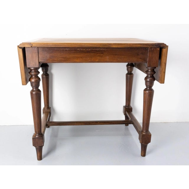Wood French Beech and Chestnut Foldable Dining Table, 1970s For Sale - Image 7 of 11