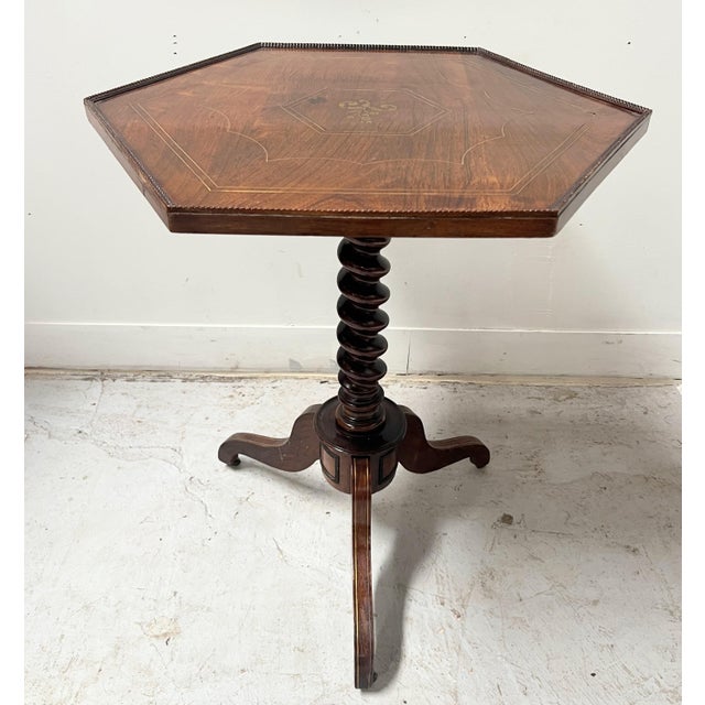 19th Century Napoleon III Tilting Pedestal Table in Mahogany For Sale - Image 12 of 12