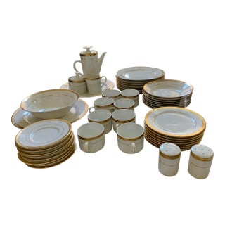 Vintage Sango Empress Gold Fine China Dinnerware Set - 47 Pieces For Sale