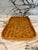 Vintage 1980s Miami Beach antique market find, wood, bamboo and straw tray.