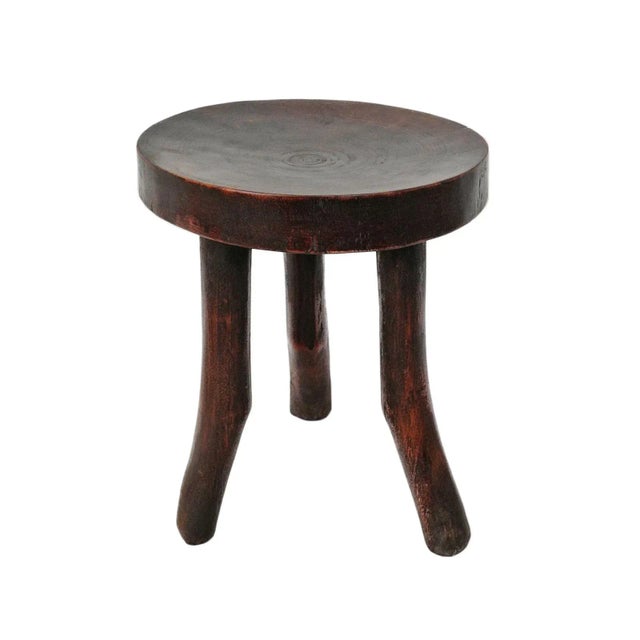 Vintage Three Leg African Wood Stool For Sale - Image 4 of 4