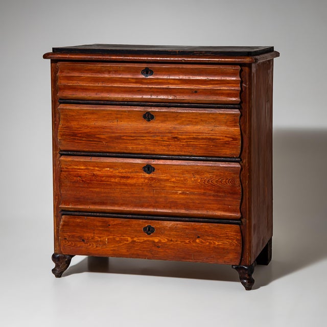 Antique Louis Philippe Commode in Red, 1800s For Sale - Image 3 of 9