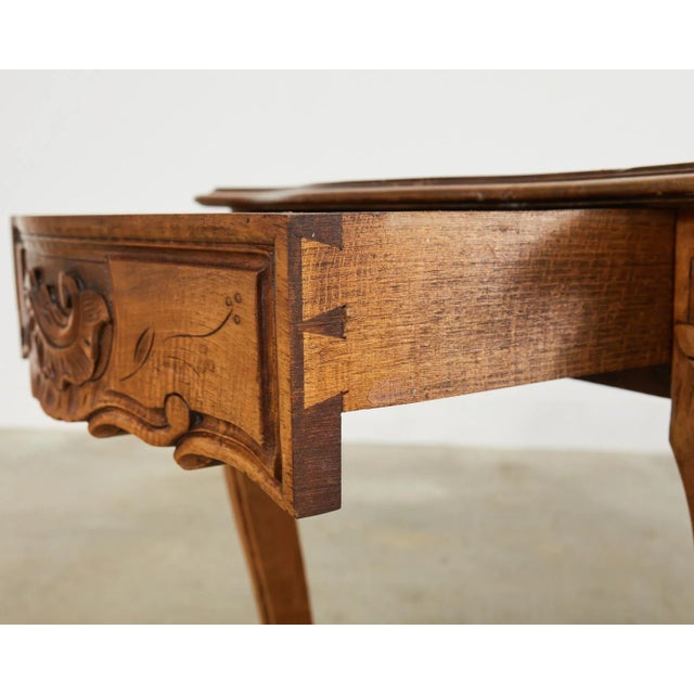 Brown 19th Century Country French Provincial Walnut Writing Table Desk For Sale - Image 8 of 12