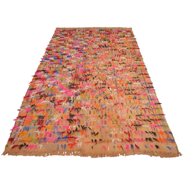 Sand Handwoven Turkish Kilim Rug Anatolia Rug Antique Curtain - 6′7″ X 11′6″ For Sale - Image 8 of 16