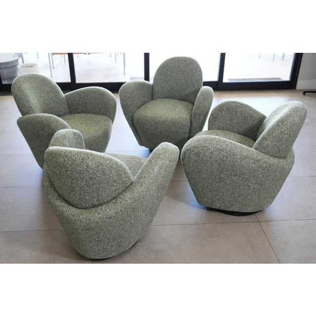 Michael Wolk “Miami” Swivel Lounge Chairs — Set of Four, 1998 For Sale In Phoenix - Image 6 of 18