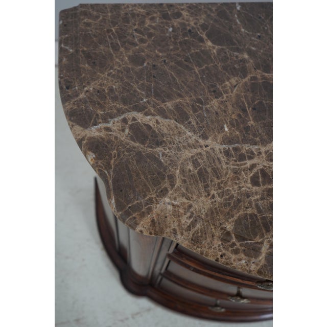 Pair Henredon Marble Top Oversize Nightstands or Commodes For Sale - Image 14 of 18