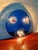 Blue Space Age Wall or Ceiling Light in Blue Mirrored Glass, 1970s For Sale - Image 8 of 14