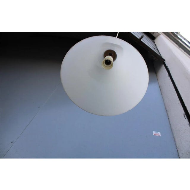 Italian Brass and White Opaline Glass Ceiling Lamp from Stilnovo, 1950s, in Very Good conditions. Designed 1950 to 1959...