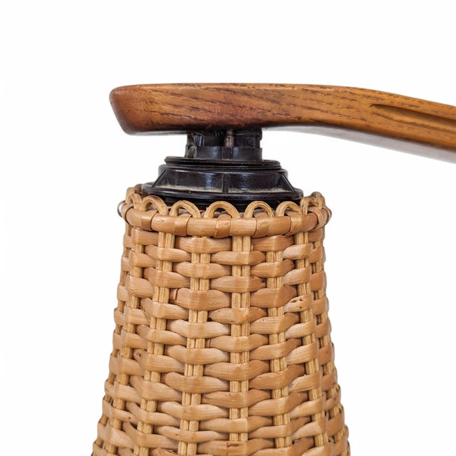 Beige Mid-Century Wooden Floor Lamp by Krásná Jizba, 1950s For Sale - Image 8 of 13