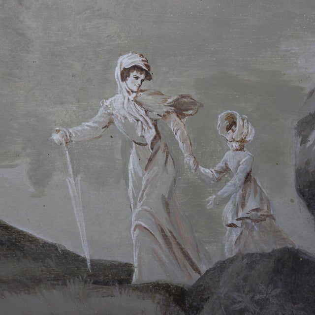 Large Neoclassical Style Landscape Painting – Pastoral Scene With Figures and Estate For Sale In New York - Image 6 of 12