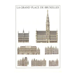 Bruxelles 'La Grande Place' Realism Brown,White Germany Offset Lithograph