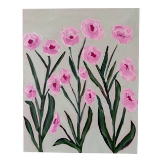 Modern Abstract Folk Art Floral Acrylic Painting, “Blooms of Tennessee,” Framed, Signed, Dated For Sale