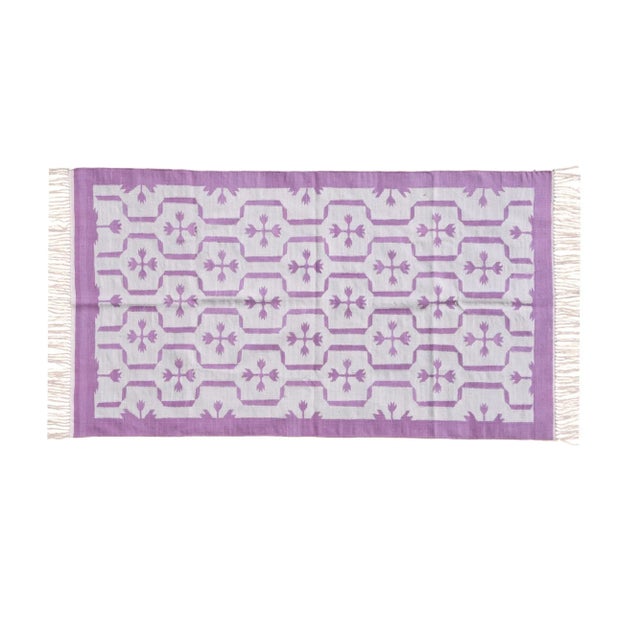 Boho Chic Meadowsweet Rug, 8x10, Purple & Light Gray For Sale - Image 3 of 3