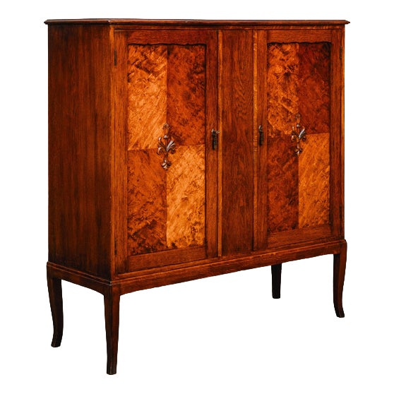 Art Nouveau Oak Cabinet, Early 20th Century For Sale