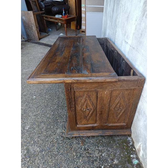 Wood High Chest in Oak For Sale - Image 7 of 18