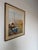 Beautiful 1970s vintage oil on canvas painting depicting a tranquil harbor scene at sunset. The composition features a...