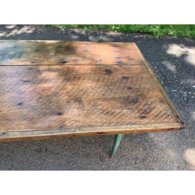 Antique Early American Primitive Rustic Painted Dining Table. For Sale - Image 11 of 16