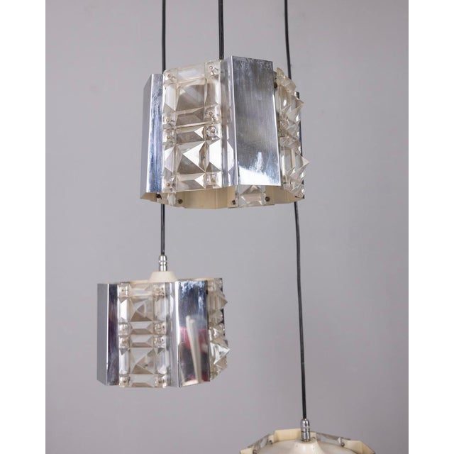 Vintage Metal and Crystal Pendant Lamp by Kinkeldey, 1970s For Sale - Image 10 of 12