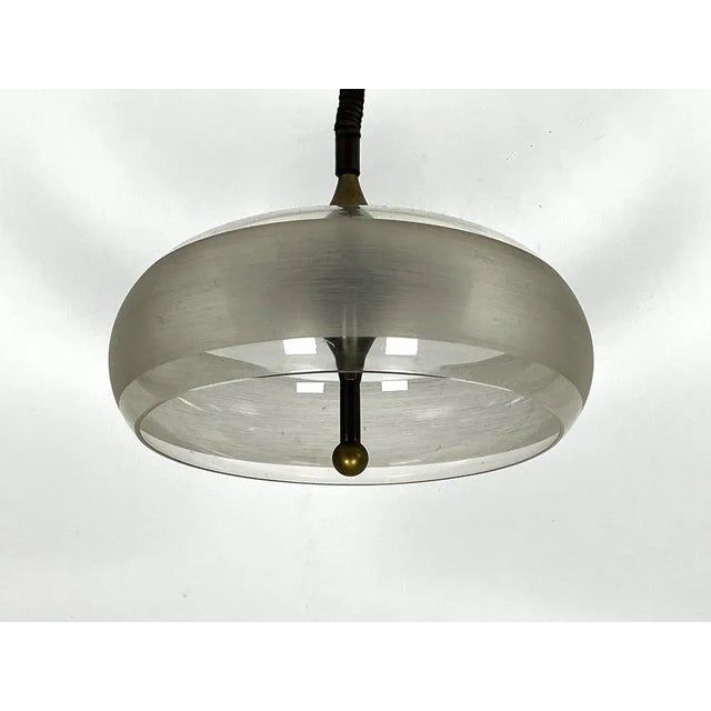 Mid-Century Modern Vintage Brass and Acrylic Ceiling Light by Goffredo Reggiani, Italy, 1960s For Sale - Image 3 of 11