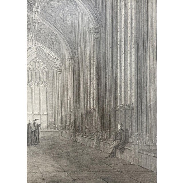 Glass Antique Circa 1816 Engraving/Etching of Cathedral’s Interior For Sale - Image 7 of 14