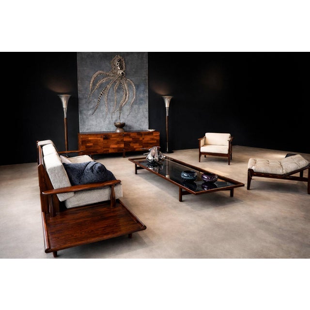 Large Coffee Table in Rosewood and Glass by Joaquim Tenreiro, Brazil, 1950s - Lot 603 For Sale - Image 9 of 14