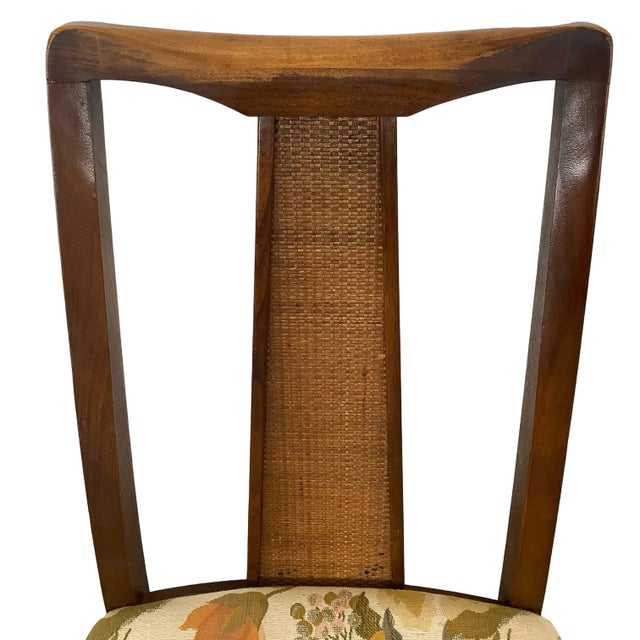 Set of 6 Sculptural Mid-Century Cane-Back Dining Chairs, Walnut For Sale - Image 14 of 18