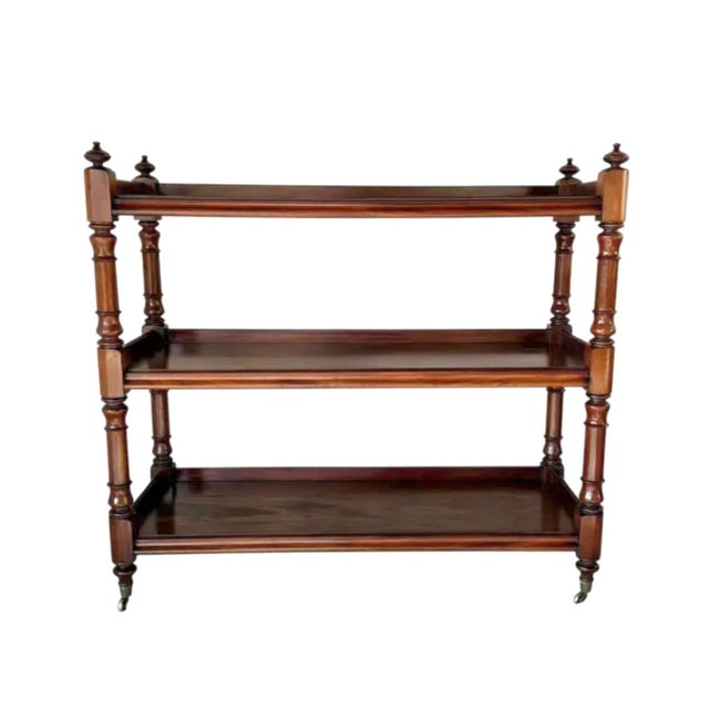 Traditional English Regency Mahogany Three Tier Etagere Trolley, 19th Century, England For Sale - Image 3 of 8
