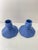 Vintage Camark Matte Blue Candle holders Marked shape 834 Finish 80