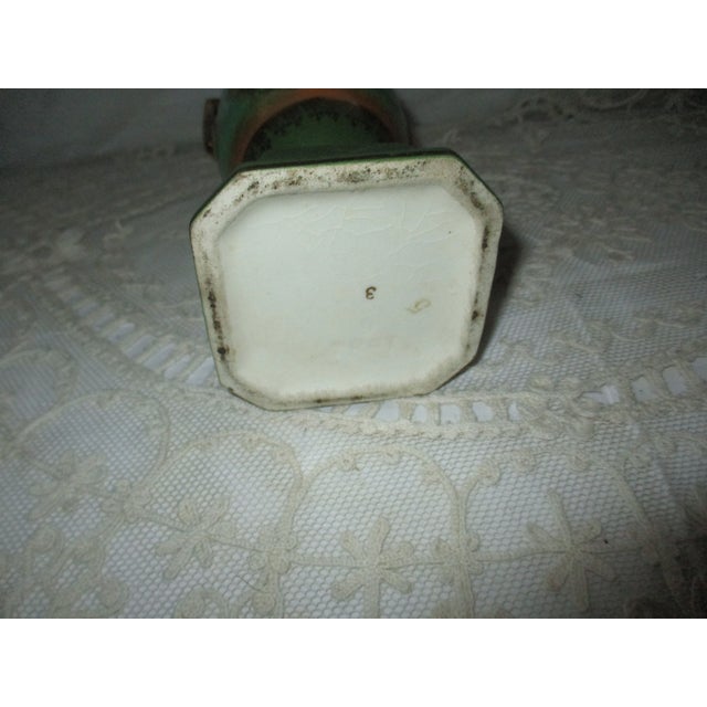 Ceramic Antique German Double Handle Hand Painted Cherub & Lovers Vase 6" For Sale - Image 7 of 7