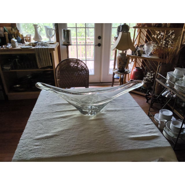 Mid-Century Daum France Rare Large 26.5" Crystal Swallowtail Centerpiece Bowl - Pristine For Sale - Image 14 of 14