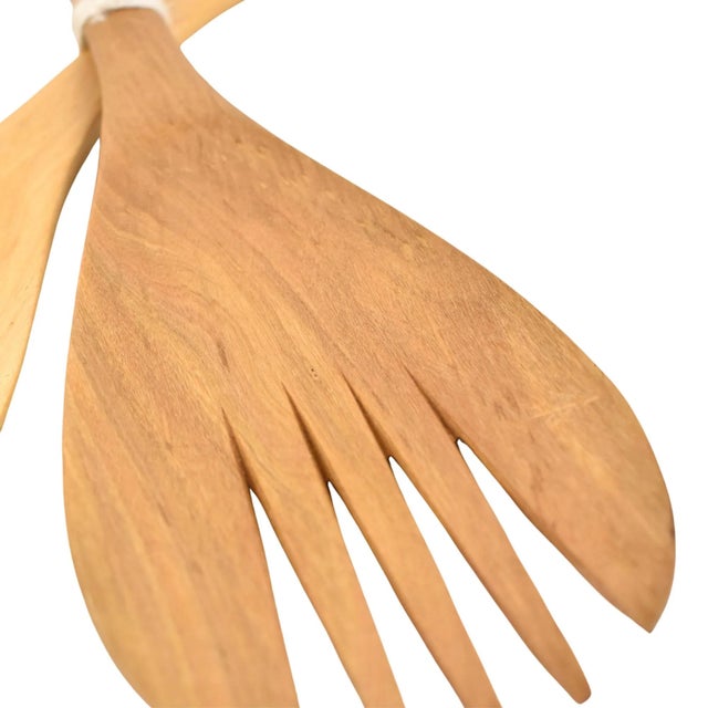 Early 20th Century Warthog Serving Spoon and Fork Set Kenya For Sale - Image 4 of 6