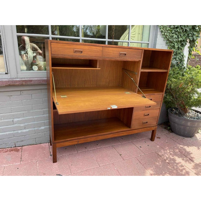 1960s Teak Danish Secretary Desk Bookcase For Sale - Image 12 of 12