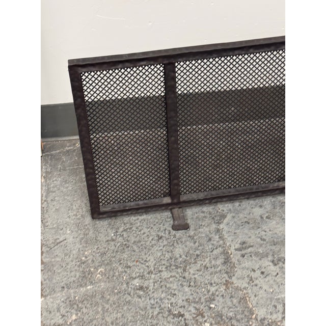 Quatrefoil Pierced Iron Fireplace Screen, Vintage For Sale - Image 4 of 12