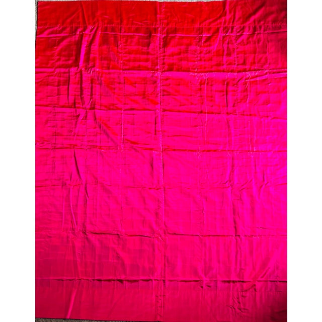Textile Vintage Handmade Satin Patchwork Queen Size Bed Cover For Sale - Image 7 of 7