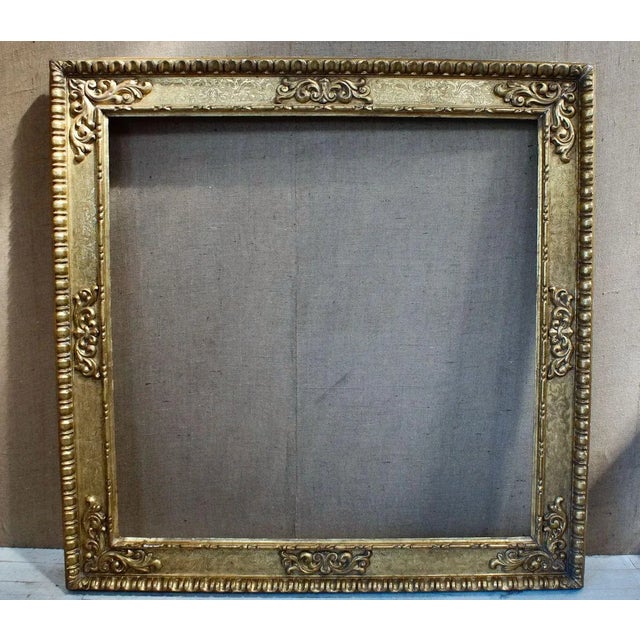 Gold Large Antique Victorian Gesso Gilt Frame For Sale - Image 8 of 8