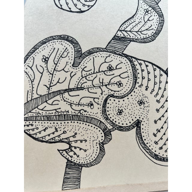 Hand Drawn Paper Lamp Shade For Sale - Image 10 of 10