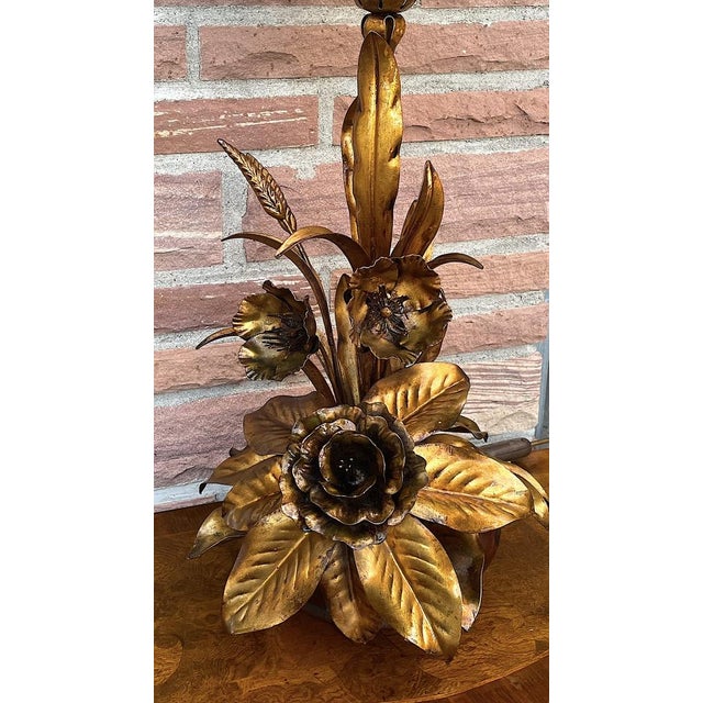 Vintage Wheat Ears and Flowers Table Lamp from Hans Kögl, 1960s For Sale - Image 17 of 18