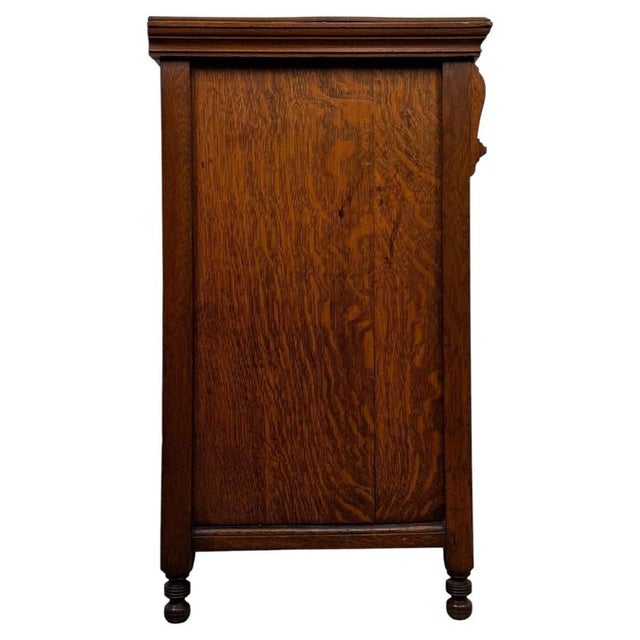 Wood Early 20th Century Edwardian Oak Sideboard For Sale - Image 7 of 13