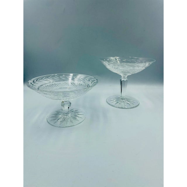 Pair of Corresponding Vintage Waterford Glandore Crystal Compotes For Sale - Image 13 of 13