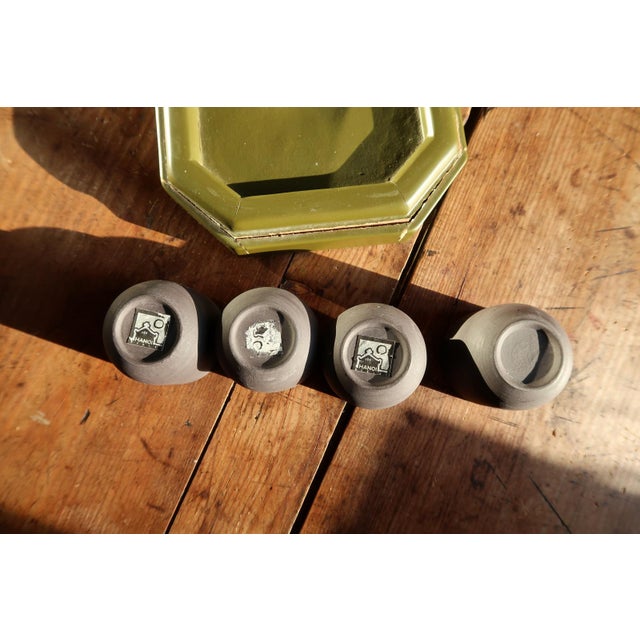 1970s Vintage 1970s Vietnamese Ceramic Tea Set With Lacquered Tray, Hanoi – Minimalist For Sale - Image 5 of 13