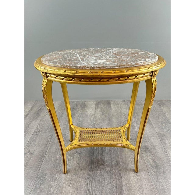 Gold Early 20th Century Louis XVI Style Side Table For Sale - Image 8 of 9