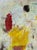 Christiane Corcelle "Orquevaux White Whispers 1" Mixed Media on BFK Paper, Framed Abstract Painting in Cream, Yellow and Red, 2024 For Sale - Image 4 of 9